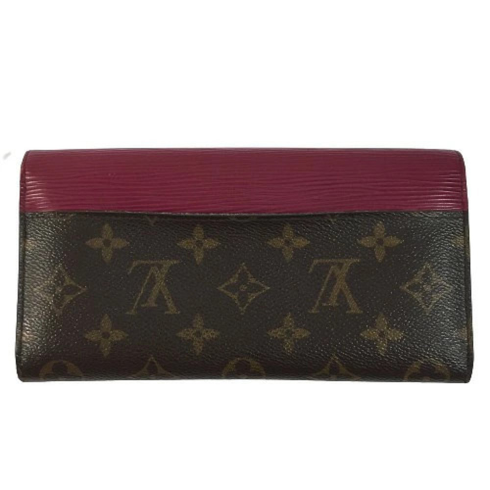 Louis Vuitton Wallet Long Monogram Portefeuille Marie Leather Lou Tri fold Brown
